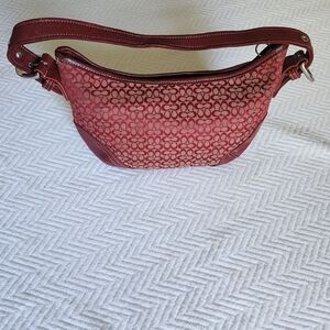 Coach Red Patterned Shoulder Bag